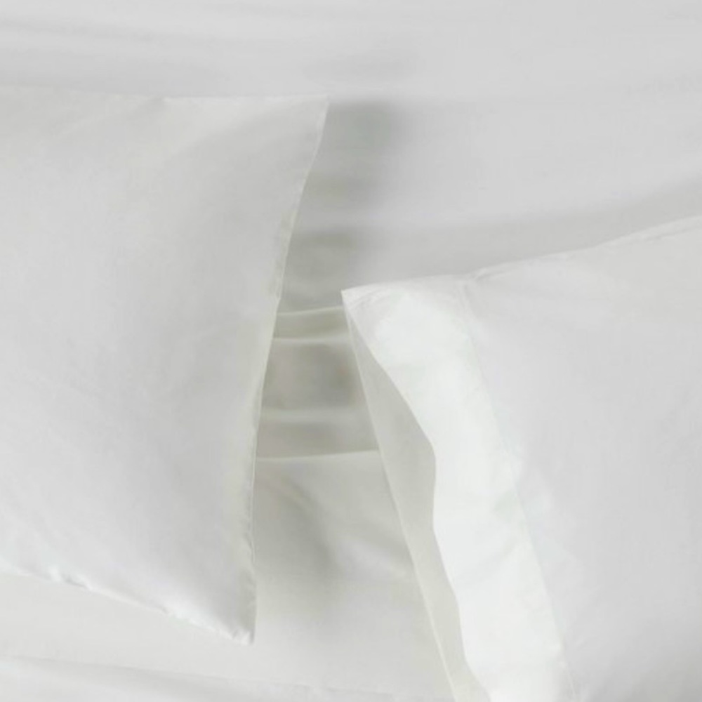 Casaluna White Percale Flat Sheet